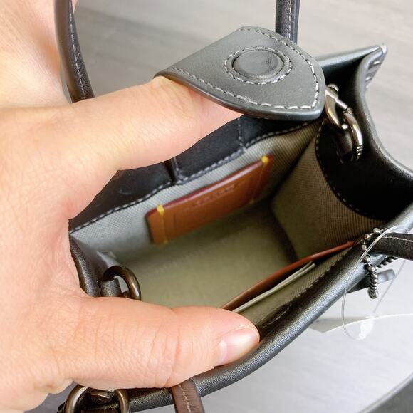 Coach CE729 Mini Cashin Tote With Crystal Rivets IN BLACK - Picture 8 of 9